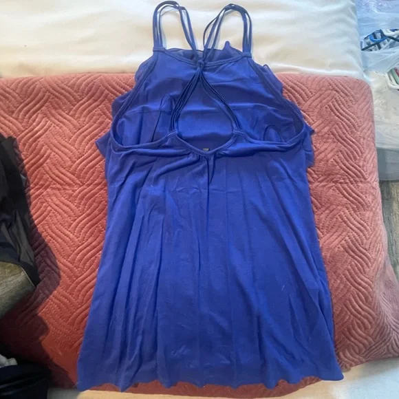 Express Blue Ruffle Sleeveless Top - Picture 3 of 3